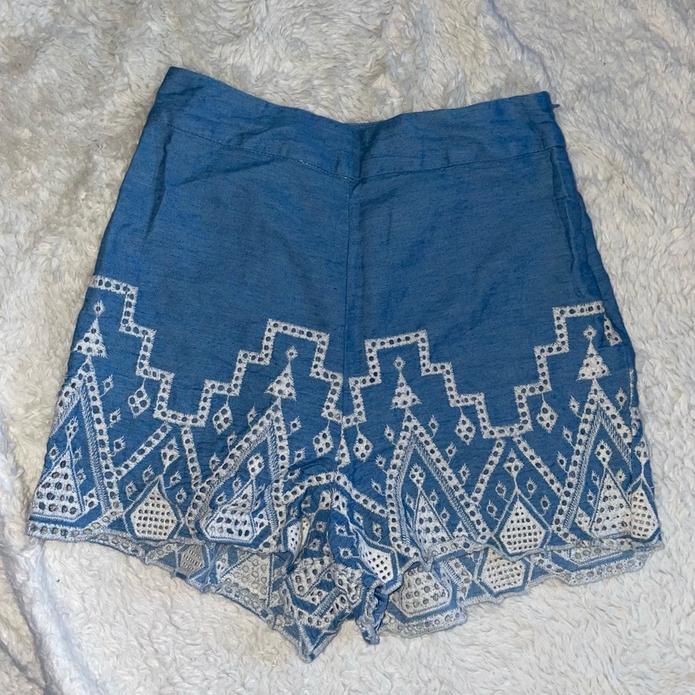 Blue High Waisted GB Shorts